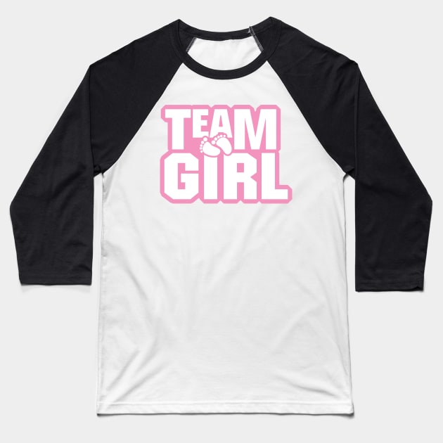 Team Girl Baby Shower Gender Reveal Party Pink Baseball T-Shirt by macshoptee